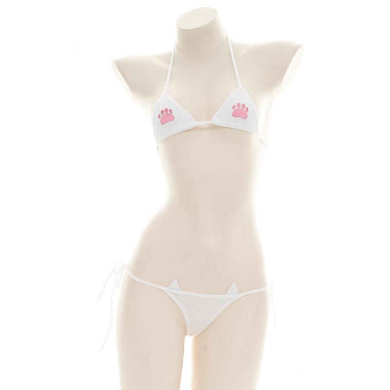 Cute Girly Embroidery Sexy Bikini 2 Colors Cosplay Costume