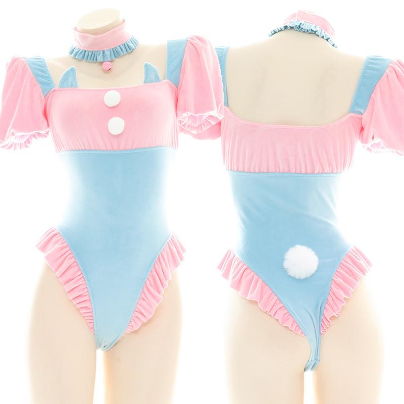 Cute Pink And Blue Uniform Underwear Sexy Cosplay Costume
