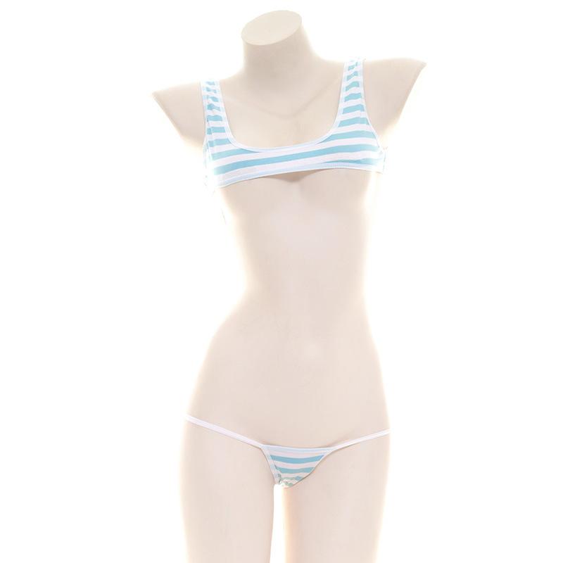 Cute Striped Girly Underwear 2 Colors Sexy Cosplay Costume