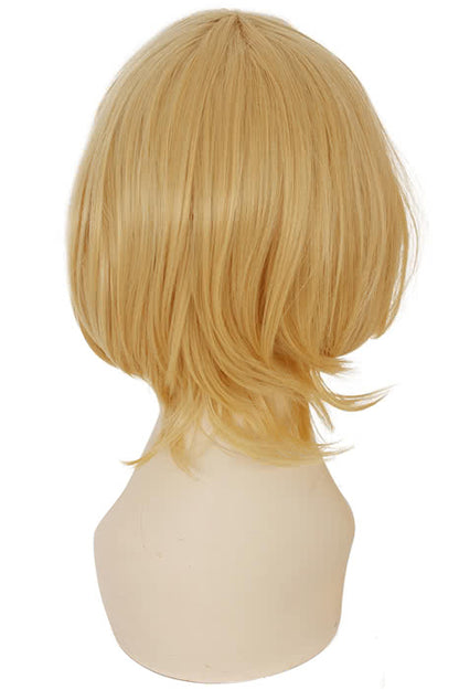 30CM Natural Blonde Medium Straight New Cos Cosplay Side Bang
