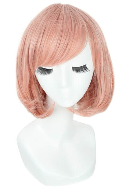 Beyond the Boundary Mirai Kuriyama 30cm Short Cosplay Wig Pink Women Anime Straight  Party Full Hair