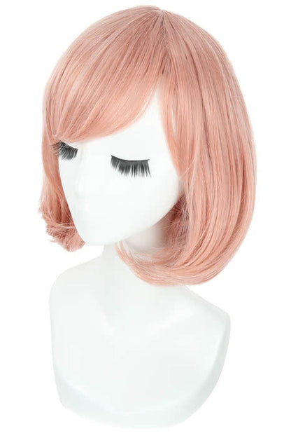 Beyond the Boundary Mirai Kuriyama 30cm Short Cosplay Wig Pink Women Anime Straight  Party Full Hair
