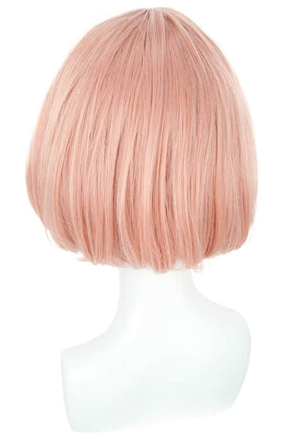 Beyond the Boundary Mirai Kuriyama 30cm Short Cosplay Wig Pink Women Anime Straight  Party Full Hair