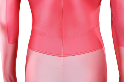 Invincible Atom Eve Female Pink Jumpsuit With Cloak Cosplay Costumes
