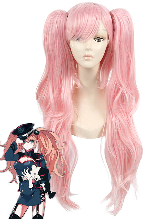 Dangan-Ronpa Junko Enoshima Cosplay Wigs Lovely Long Pink Hair Wigs