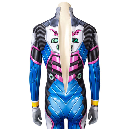 Overwatch D.Va Hana Song Female Blue Jumpsuit Cosplay Costumes