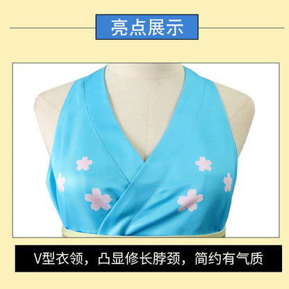 Anime Navigation Nami Kimono Blue Pajamas Fullset Cosplay Costumes