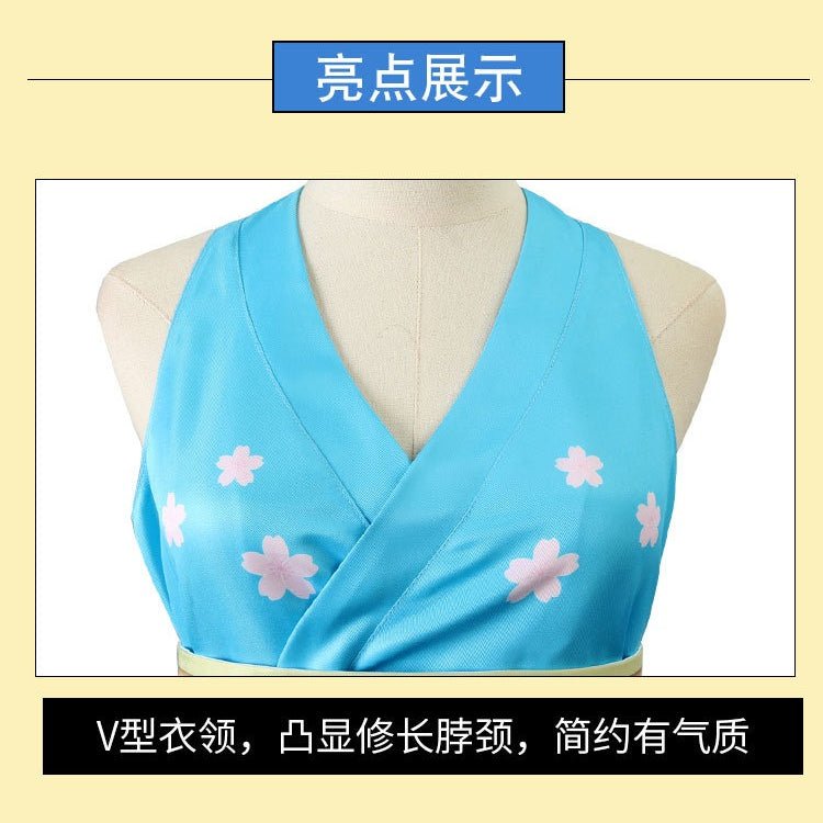 Anime Navigation Nami Kimono Blue Pajamas Fullset Cosplay Costumes