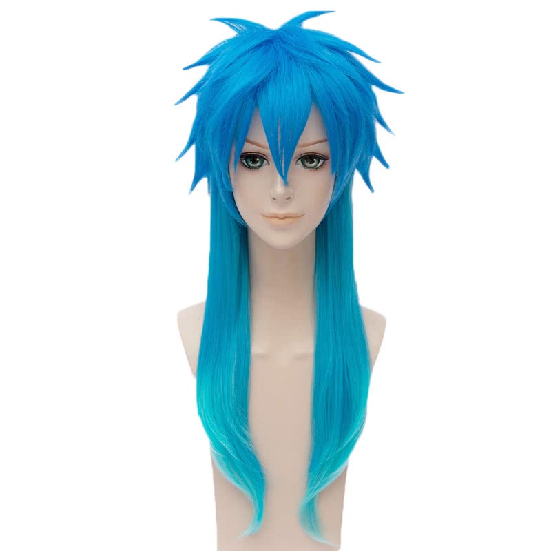 Dramatical Murder Seragaki Aoba Anime Blue  Mixed Color Long Cosplay Wigs