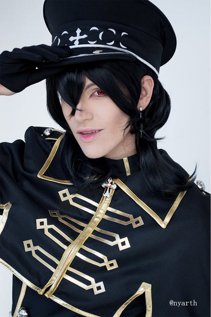 Game Ensemble Stars Rei Sakuma Black Curly Cosplay Wig