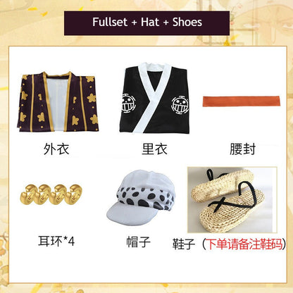 Anime Navigation Trafalgar D. Water Law Kimono Cosplay Costumes