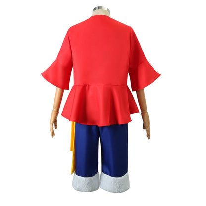 Anime Navigation Monkey D. Luffy Red Shirt Fullset Cosplay Costumes