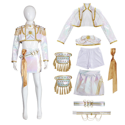 KPop Demon Hunters Rumi Zoey Mira Iridescent Leather Cosplay Costumes