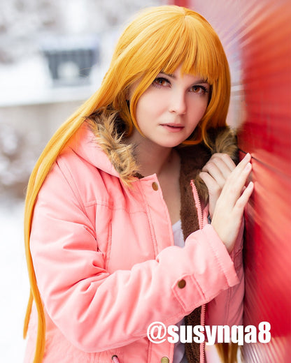 Game Glory Mucheng Su Long Orange Coaplay Wigs