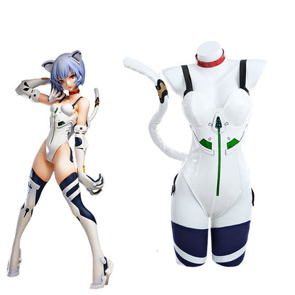 In Stock Evangelion Rei Ayanami Cosplay Costume Cat Rei Cosplay Costume