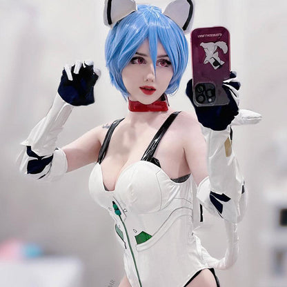 In Stock Evangelion Rei Ayanami Cosplay Costume Cat Rei Cosplay Costume