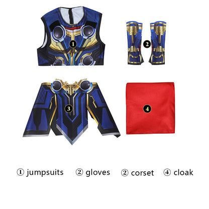 Thor 4 Love and Thunder Male Sleeveless Jumpsuit with Cloak Costumes