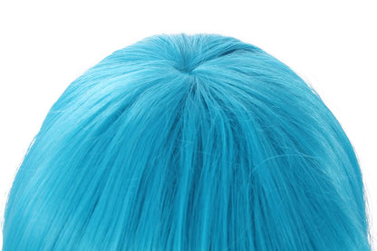 Fashion Girl Blue Mixed White Long Woman Wigs