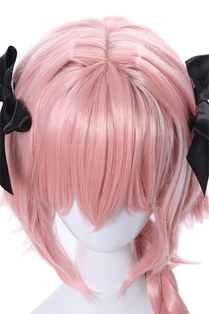 Fate Apocrypha Astolfo Pink Long Braid Cosplay Wigs With Head Wear