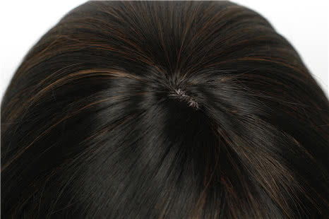 55CM Long Fashion Wig  of Mixed Black and Brown Straight Hair