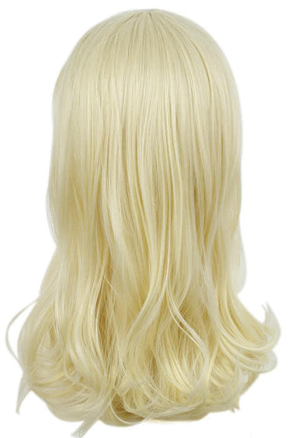 55cm Beautiful Creamy White Long Curly Charms Fashion Wig