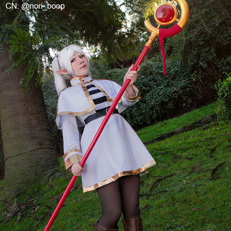 omgcos Anime White Elf Sorceress Frieren Cosplay Costume
