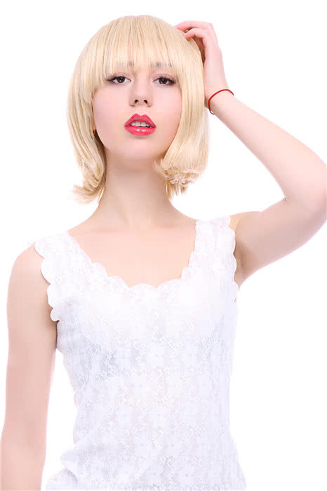 25cm  Short  Fashion Wig Blonde Women Straight BOB Hair