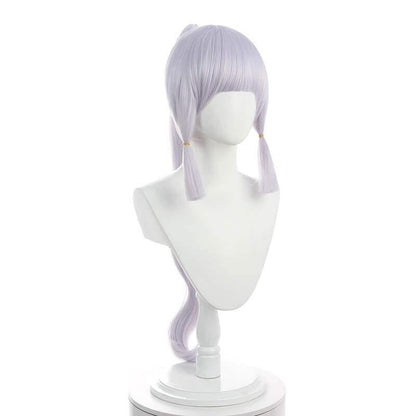 Game Genshin Impact Ayaka Gray Mixed Blue Long Ponytail Cosplay Wigs
