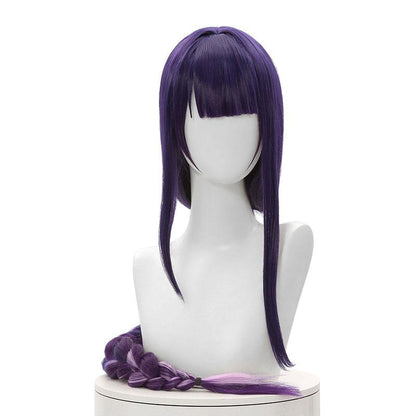 Game Genshin Impact Baal Raiden Shogun Purple Mided Color Long Cosplay Wigs