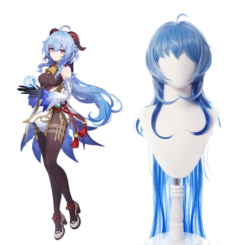 Game Genshin Impact Ganyu Blue Gradient Long Cospaly Wigs