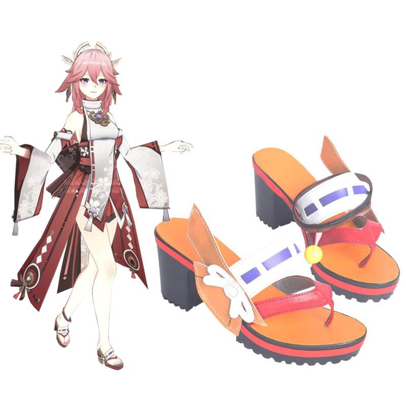 Game Genshin Impact Guuji Yae Miko Cosplay Shoes