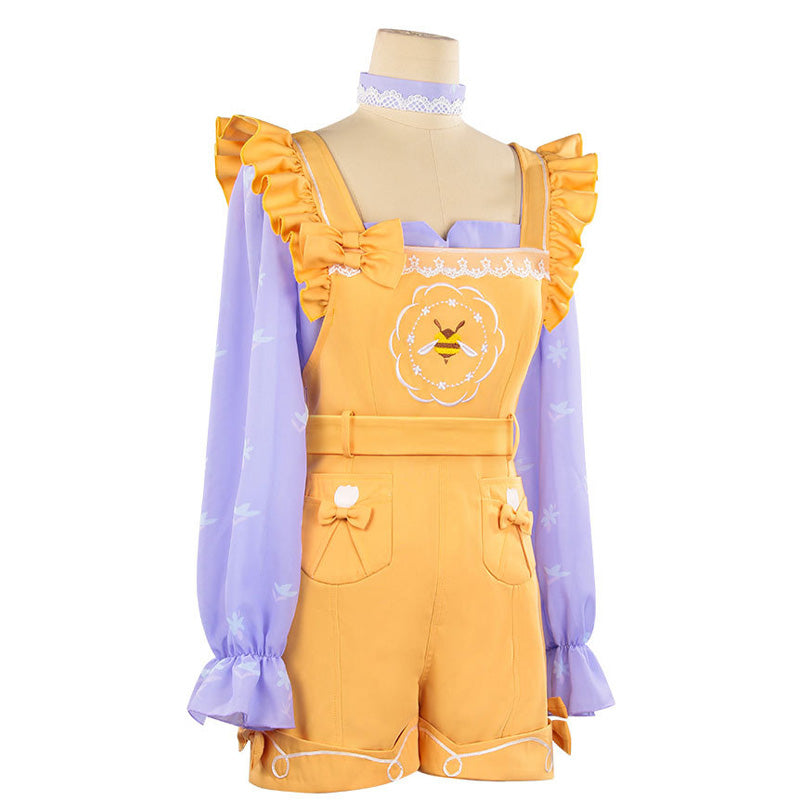 Game Infinity Nikki Cosplay Anime Nikki Costume Yellow Rompers Uniform