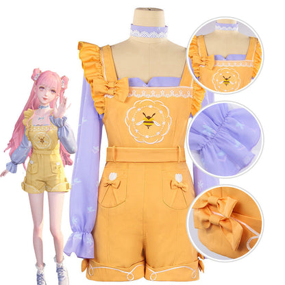 Game Infinity Nikki Cosplay Anime Nikki Costume Yellow Rompers Uniform