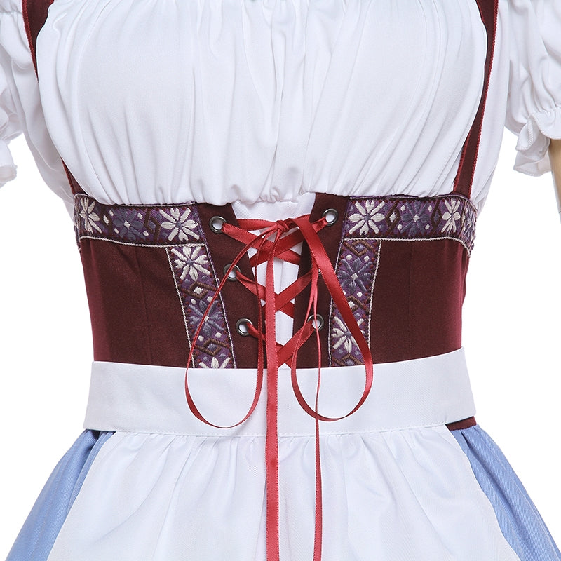 Oktoberfest Wine Lady Costume Blue
