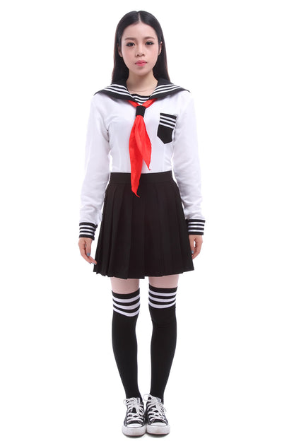 Toradora! Aisaka Taiga Navy Sailor School Girls Pleated Skirts Long Sleeve Cosplay Costumes