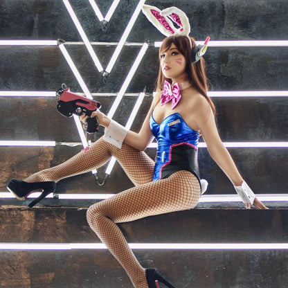 OW Game D.Va DVA Hana Song  Bunny girl Cosplay Costume