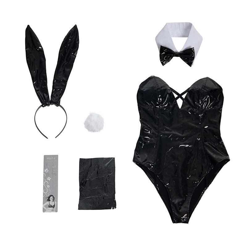 General Black Bunny Girl Leather Cosplay Costume StyleB