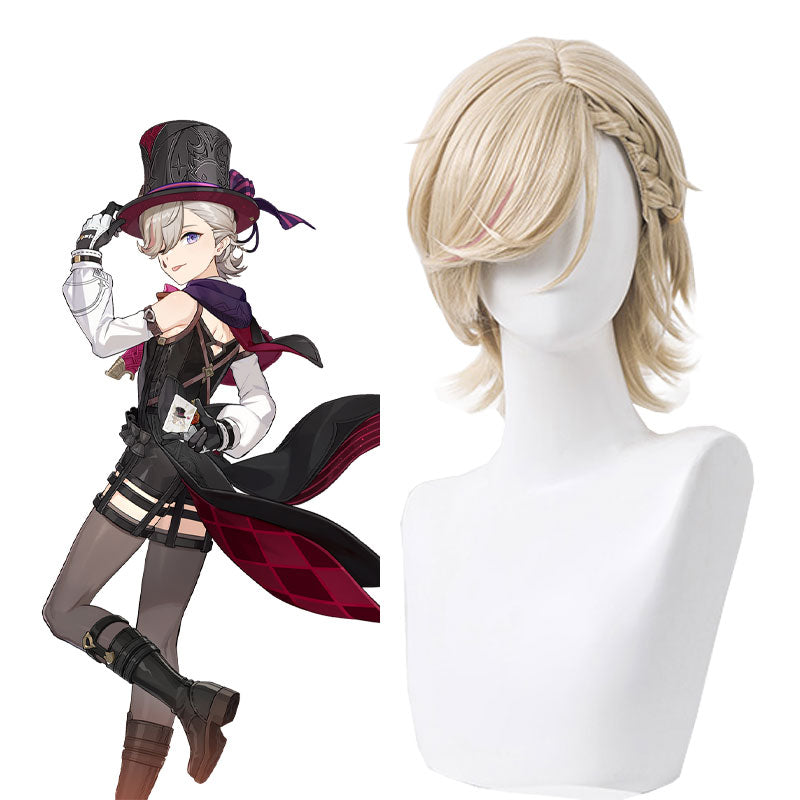 Genshin Impact Fontaine Lyney Cosplay Wigs Blonde Wigs
