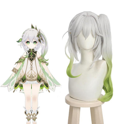 Genshin Impact Nahida Grey Mixed Green Cosplay Wigs