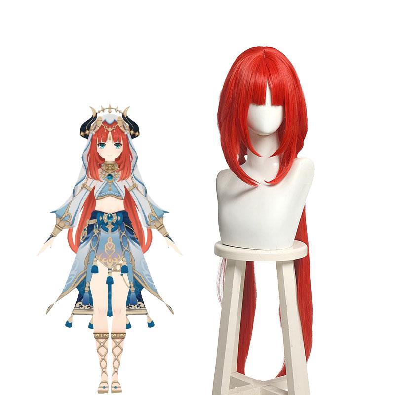 Game Genshin Impact Sumeru Nilou Red Cosplay Wigs