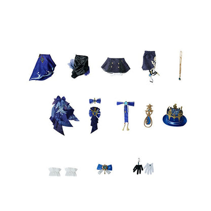 Genshin Impact The Hydro Archon Dark Furina de Fontaine Focalors Cosplay Costume
