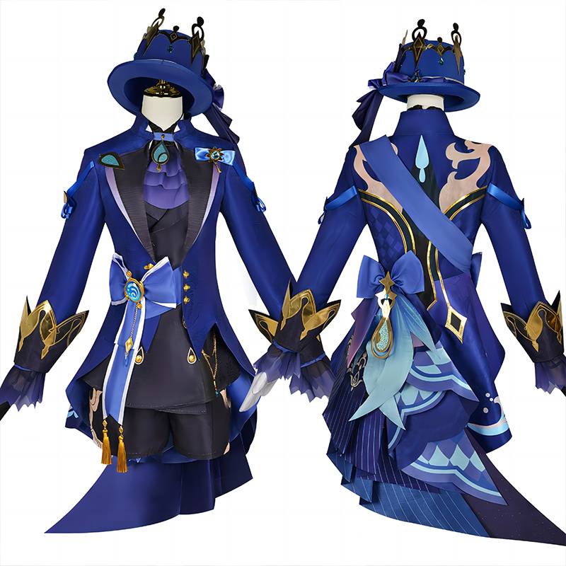 Genshin Impact The Hydro Archon Dark Furina de Fontaine Focalors Cosplay Costume