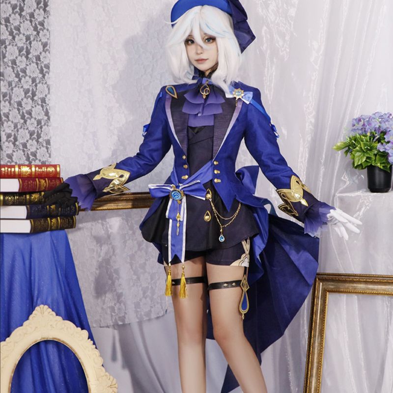 Genshin Impact The Hydro Archon Dark Furina de Fontaine Focalors Cosplay Costume