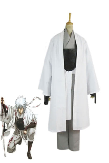 Gintama Silver Soul White Demon's Birth Sakata Gintoki Kimono Cosplay Costumes