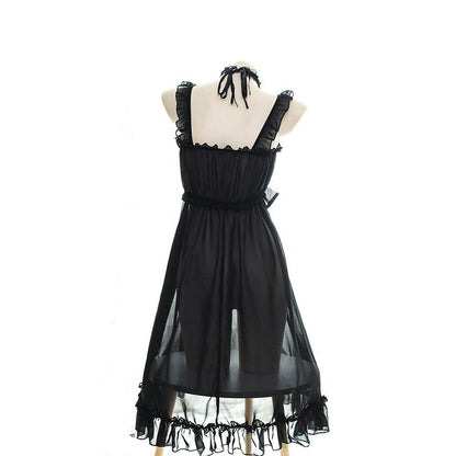 Girls Sexy TranslucentSuspender Dress 2 Colors Cosplay Costume