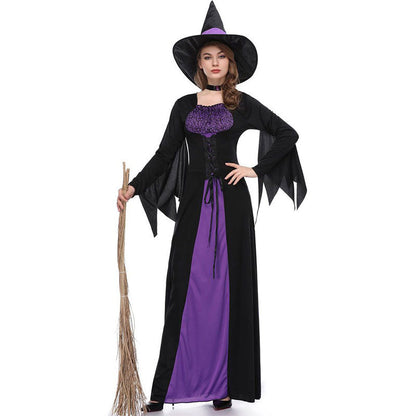Halloween Witch Long Dress Cosplay Costume