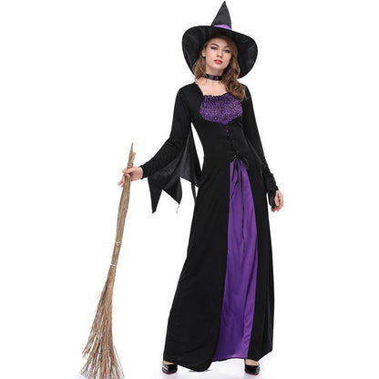 Halloween Witch Long Dress Cosplay Costume