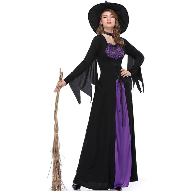 Halloween Witch Long Dress Cosplay Costume