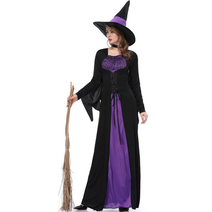 Halloween Witch Long Dress Cosplay Costume