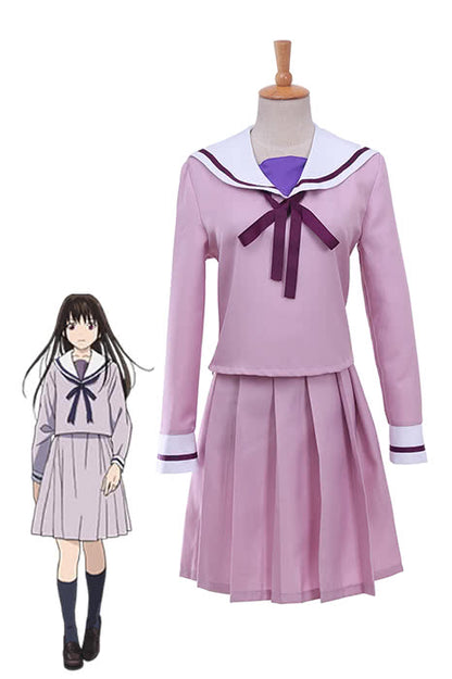 Noragami Aragoto Hiyori Iki Cosplay Costume Purple Dress